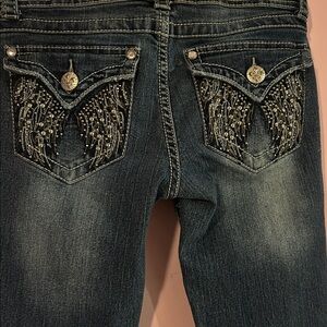 Women's Dark Blue Angel wing Jeans